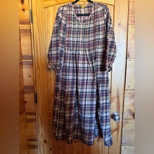 April Cornell Women’s M Flannel Nightgown Comfort Travel Cabincore Prairie